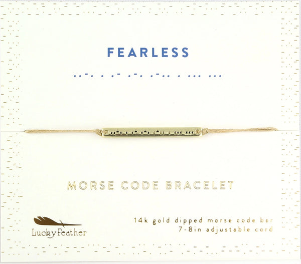 Morse Code Bracelet - Fearless - Lucky Feather - Wild Lark