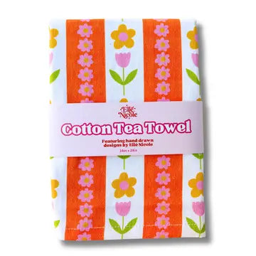Cotton Tea Towel - Tulip Stripes - Elle Nicole - Wild Lark