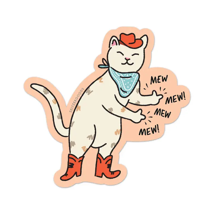 Cowboy Kitty Sticker -  - Seltzer Goods - Wild Lark