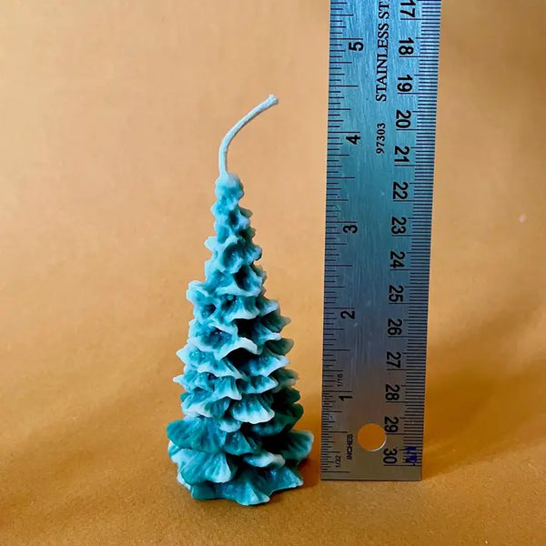 Christmas Tree Beeswax Candle- Snowy - - Wicksburgh - Wild Lark