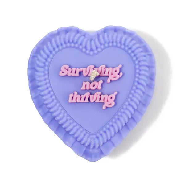 Sale!Surviving, Not Thriving Heart Candle - - FUN CLUB - Wild Lark
