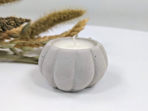 Sale!Halloween Pumpkin Candle - Mini Concrete Fall Tea Light - - The Plant Supply - Wild Lark