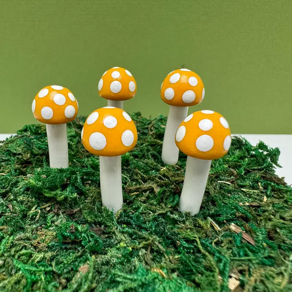 Fairy Garden Mushroom Ball-style Plant Pick - Sunflower - Mystical Woodlands - Wild Lark