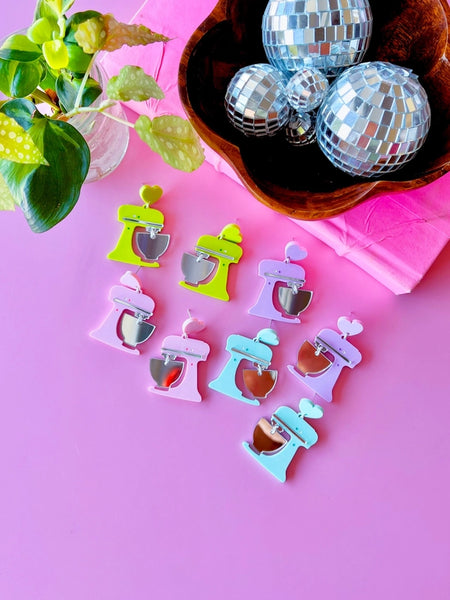 Earrings by Victoria Essie Studio - Mixer Baking Earrings Pink - Victoria Essie Studio - Wild Lark