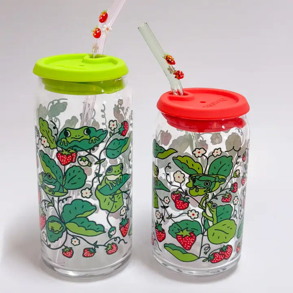 Strawberry Blossom Glass Straw