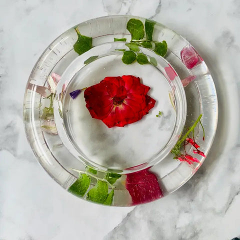 Handmade Candle Holder | Clear with Real Botanicals -  - Jen Lashua - Wild Lark