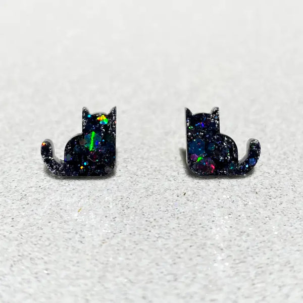 Earrings - Jessica Ruth Creations - Kitty Kat Studs| Black - Jessica Ruth Creations - Wild Lark