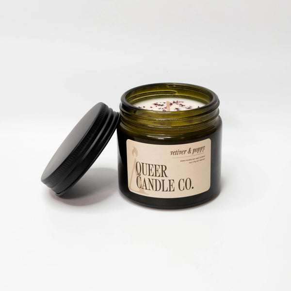 Queer Candle Co. Candles - 6 oz - Vetiver & Poppy - 6 oz - Queer Candle Co. - Wild Lark