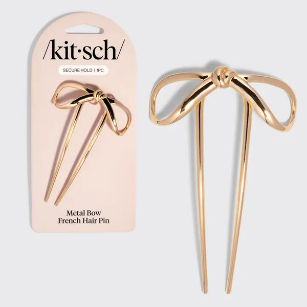Mini Metal Bow French Hair Pin - - KITSCH - Wild Lark