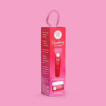 Glowy Lip Duo - Glowy Lip Balm + Lip Mask - Strawberry - Woolzies - Wild Lark