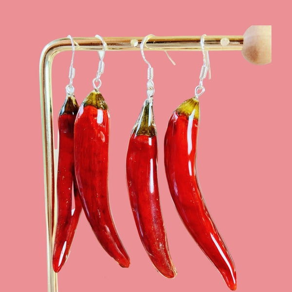 Handmade Earrings - Dried Chili Pepper Handmade Resin Earrings - Daisy Moon by Hillerland - Wild Lark