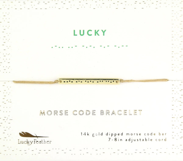 Morse Code Bracelet - Lucky - Lucky Feather - Wild Lark