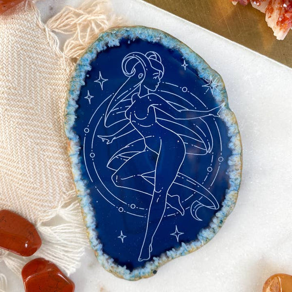 Zodiac Symbol Agate Slices Astrology Sign Horoscope - Aries- Goddess - Fractalista Designs - Wild Lark