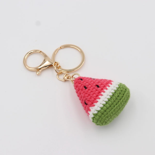 Crochet Keychain - Fruity and Fun Watermelon Slice - Sparkle Being - Wild Lark