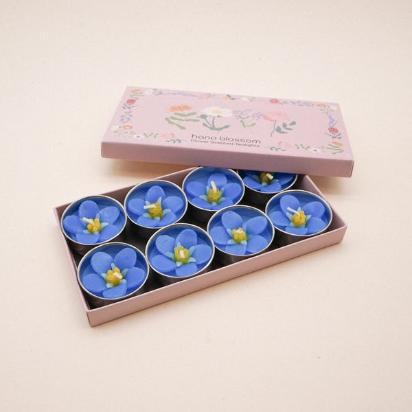 Handmade Scented Flower Tealights - Forget Me Not - Hana Blossom - Wild Lark