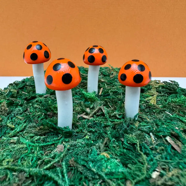 Fairy Garden Mushroom Ball-style Plant Pick - Halloween - Mystical Woodlands - Wild Lark