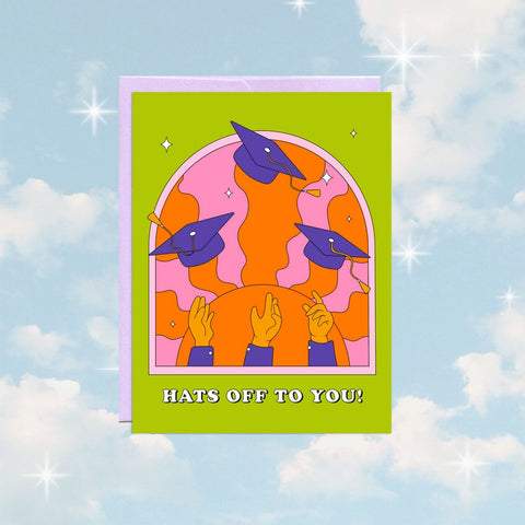 Hats Off To You | Graduation Card -  - Party Mountain Paper co. - Wild Lark