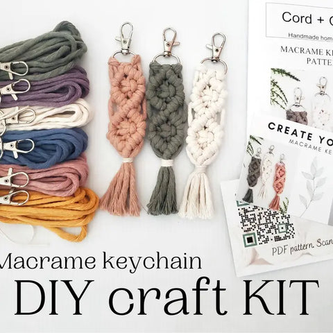Macrame Keychain DIY Craft Kit -  - Cord & Quartz - Wild Lark
