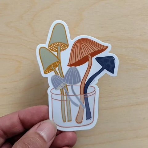 Mushroom Jar Sticker -  - Jen Fox Studio - Wild Lark