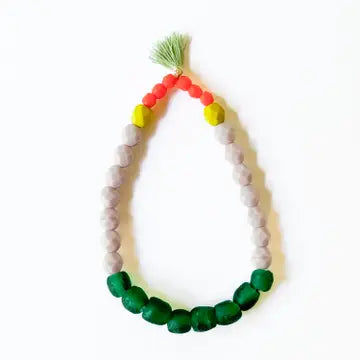 Multicolor Recycled African Glass and Mixed Bead Bracelet
