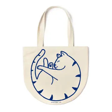 Round Canvas Tote - Curled Cat - Seltzer Goods - Wild Lark