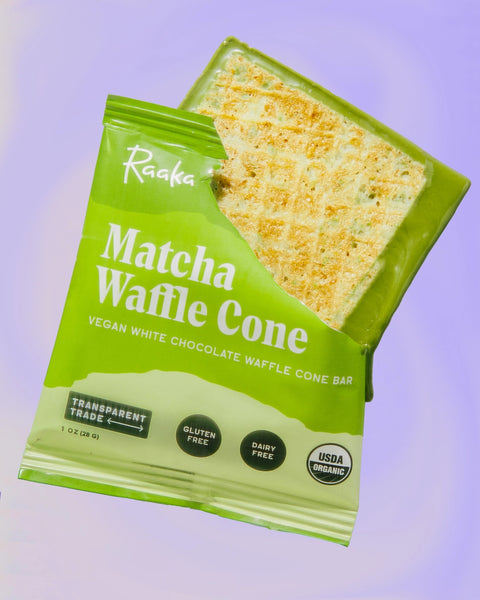 Matcha White Chocolate Waffle Cone Bar -  - Raaka Chocolate - Wild Lark
