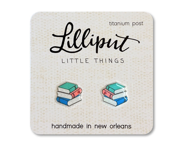 Lilliput Little Things Earrings - Book Stack - Lilliput Little Things - Wild Lark