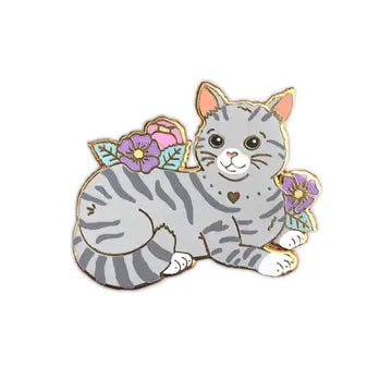 Enamel Pin: The Crowned Rabbit - Grey Tabby Cat - The Crowned Rabbit - Wild Lark