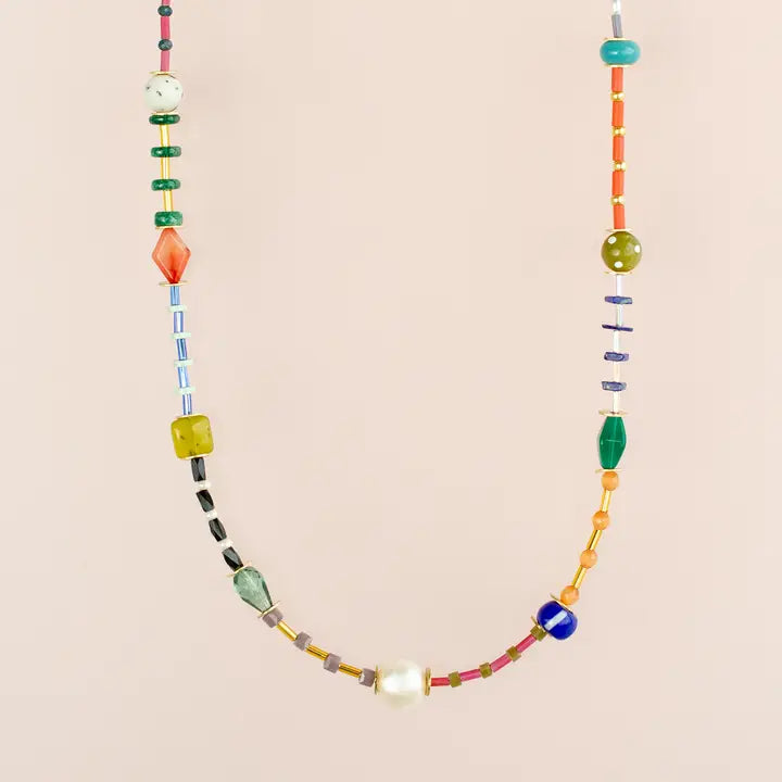 Colorful Beaded Seed Bead Friendship Necklace -  - Jill Makes - Wild Lark