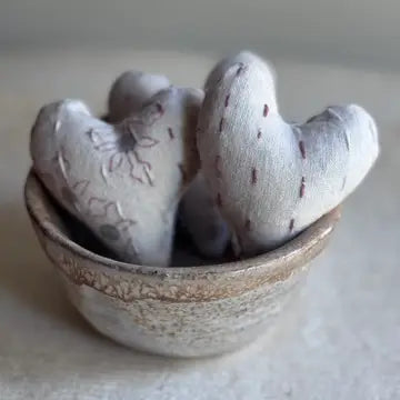 Lavender Sachets - White Print Heart (Mini) - Belle's Nest - Wild Lark