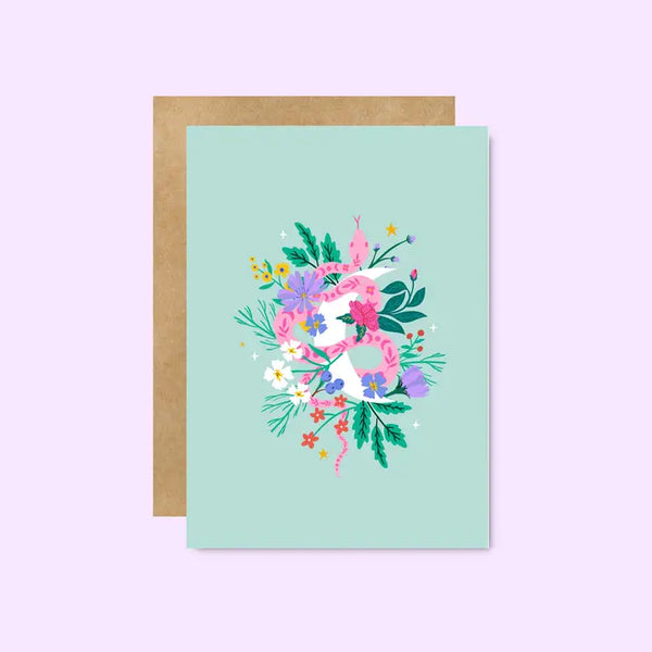 Little Viper Co Greeting Cards - Floral Snake - Little Viper Co - Wild Lark