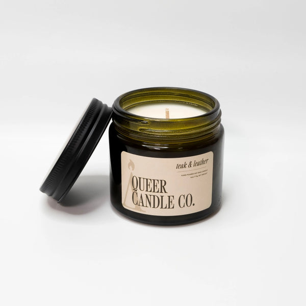 Queer Candle Co. Candles - 6 oz - Teak & Leather - 6 oz - Queer Candle Co. - Wild Lark