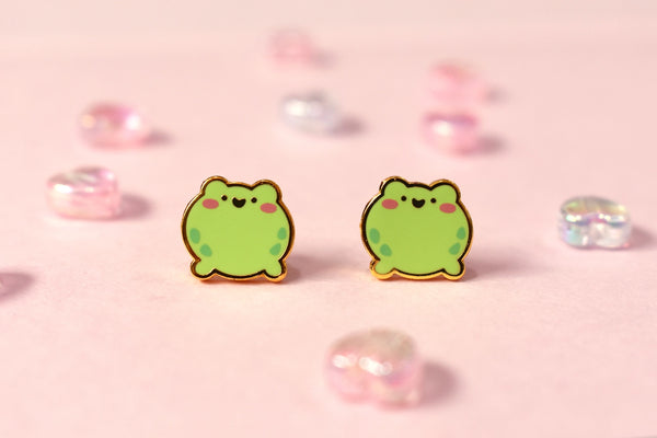 Round Frog Stud Earrings -  - The Moonborn - Wild Lark