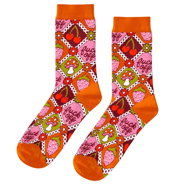 Crew Socks - F*ck Off Retro / Small - Yellow Owl Workshop - Wild Lark