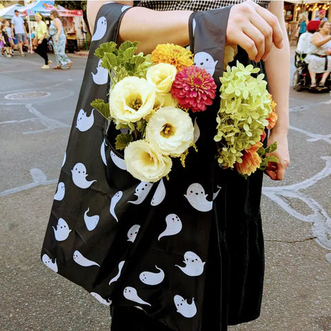 Ghost Parade Reusable Tote Bag - - Ghost Poppy - Wild Lark