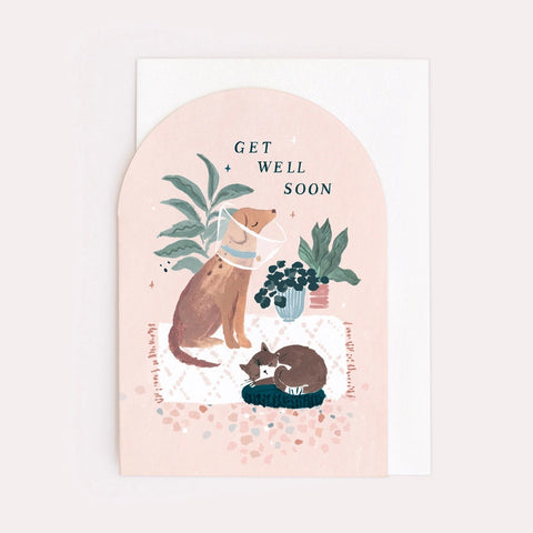 Cat and Dog Get Well Soon Card -  - Sister Paper Co. - Wild Lark