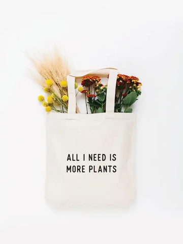 More Plants Tote Bag (Different Sizes & Colors Available) - Small / Cream - Nature Supply Co. - Wild Lark