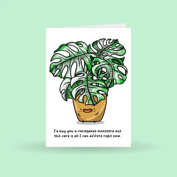 Variegated Monstera Plant Greeting Card -  - Home by Faith - Wild Lark