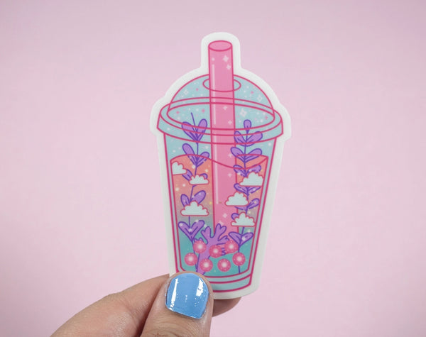 Stickers - Boba Tea Drink - Mint/Coral - Unicorn Eclipse - Wild Lark