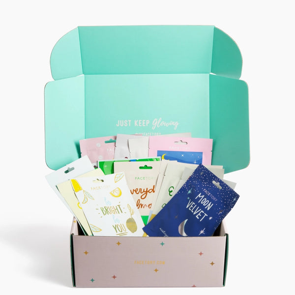 K-Beauty Face Mask Gift Set - Just Keep Glowing - Set of 15 - - FaceTory - Wild Lark