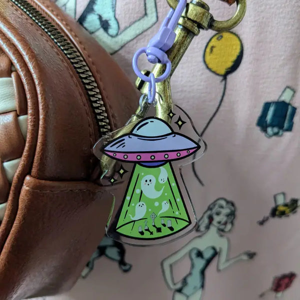 I Believe in Ghosts Keychain + Bag Charm - - Ghost Poppy - Wild Lark