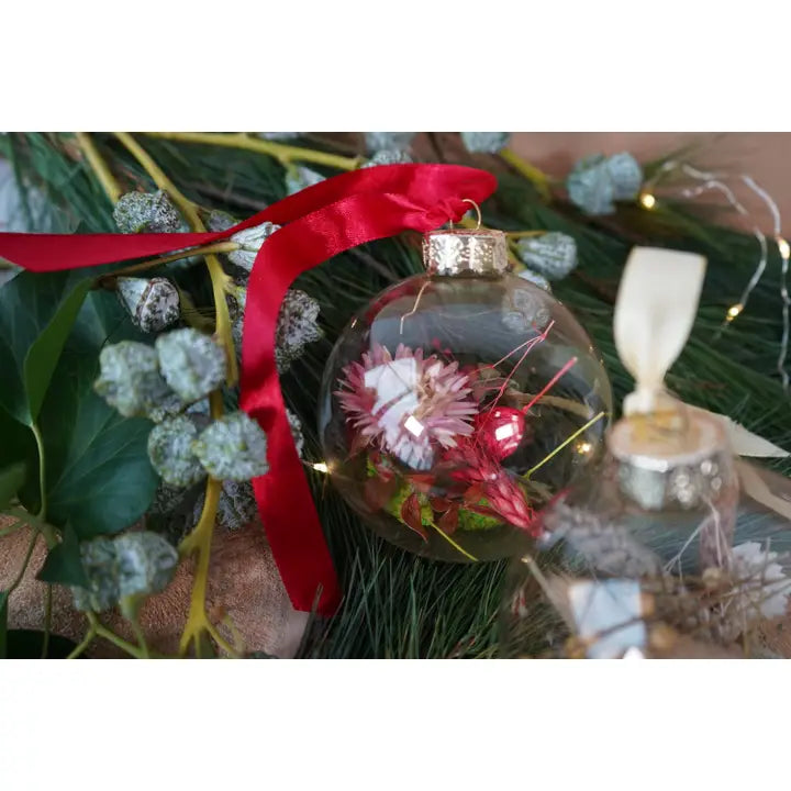 Christmas Ornament with Dried Flowers - Red - Wildflowers by Floriette - Wild Lark