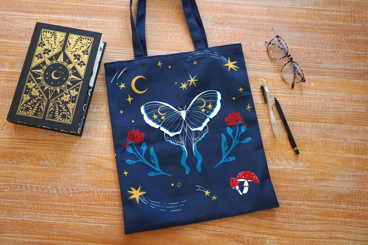 Believe in Magic Witchy Luna Moth Tote Bag -  - The Moonborn - Wild Lark