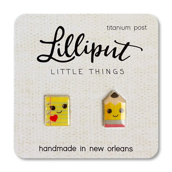 Lilliput Little Things Earrings - Paper and Pencil - Lilliput Little Things - Wild Lark