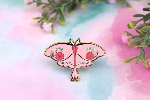 Enamel Pin - Aphrodite Greek Mythology Olympian Goddess Moth - The Moonborn - Wild Lark