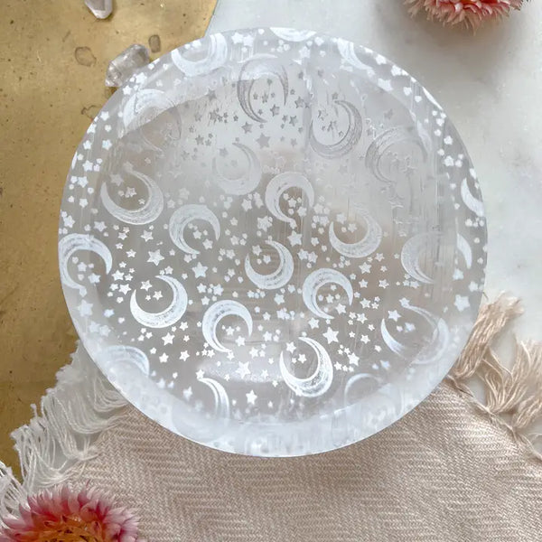 Celestial Selenite Crystal Jewelry Bowl Trinket Dish -  - Fractalista Designs - Wild Lark