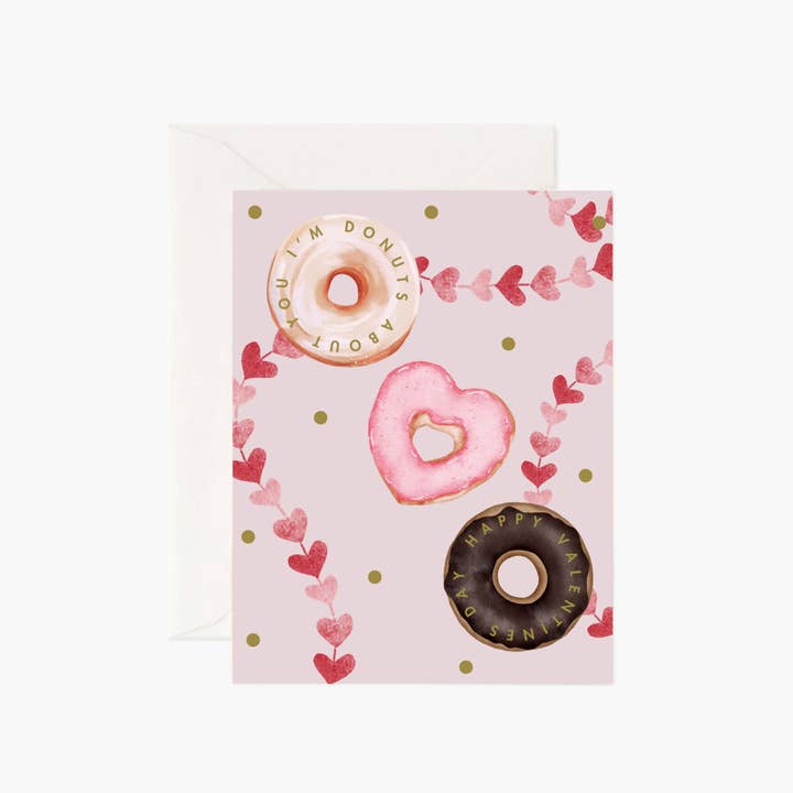 Gold Foiled I'm Donuts About You! - Greeting Card -  - Emerald Fox Press LP - Wild Lark