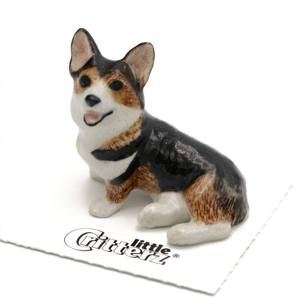Porcelain Miniature Critters - Taffy Corgi Cardigan - Little Critterz - Wild Lark