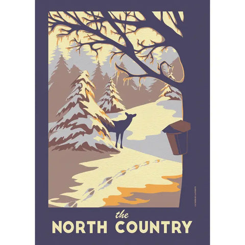 North Country Vintage Travel Vinyl Sticker Souvenir -  - Lionheart Graphics - Wild Lark