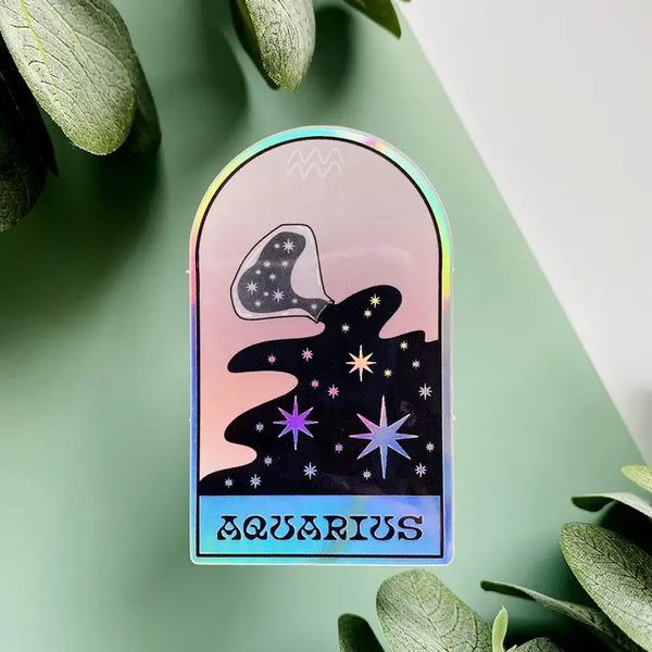 Zodiac Holographic Sticker - Aquarius - Ark Made - Wild Lark